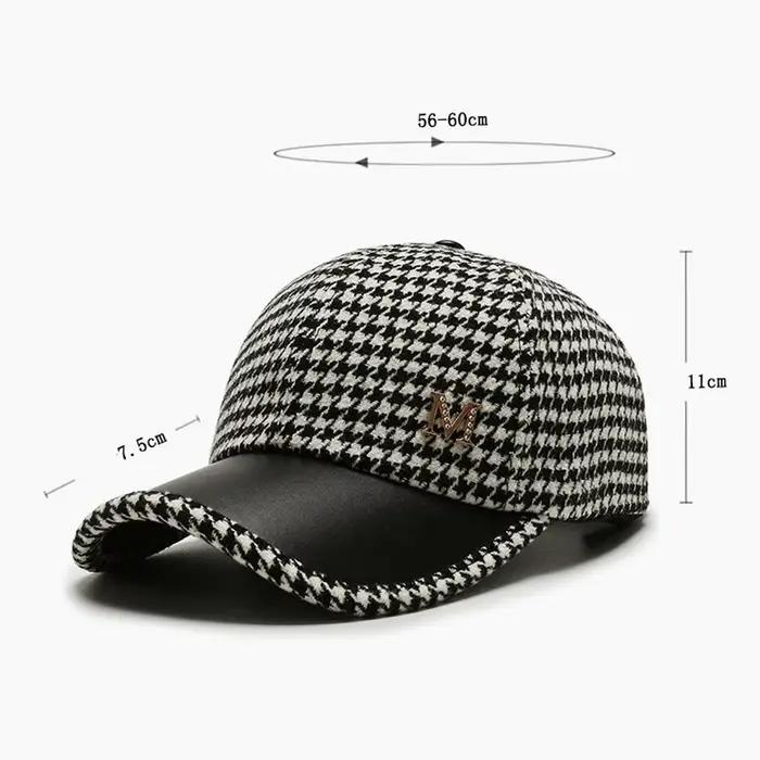 Casquette de baseball noire style streetwear coréen avec broderie motif Gird