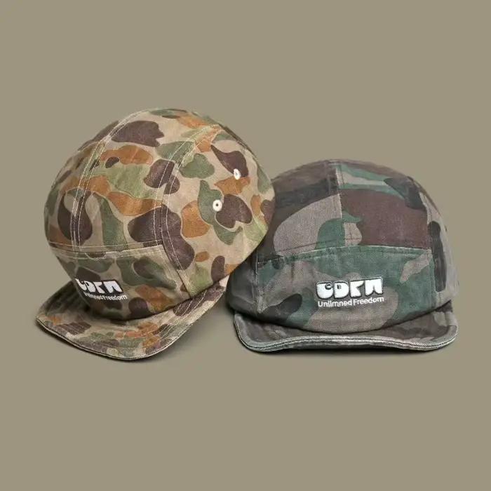 Casquette de baseball vintage camouflage 5 panneaux pour hommes et femmes