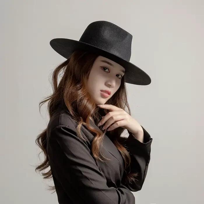 Chapeau Fedora en feutre de laine australienne 100% avec ceinture