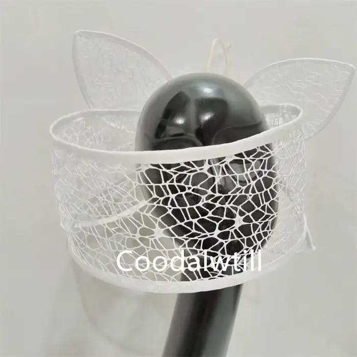 Chapeau de mariée fascinateur en maille blanche pour femmes couvre-chef derby performance mariage printemps automne elegance festive