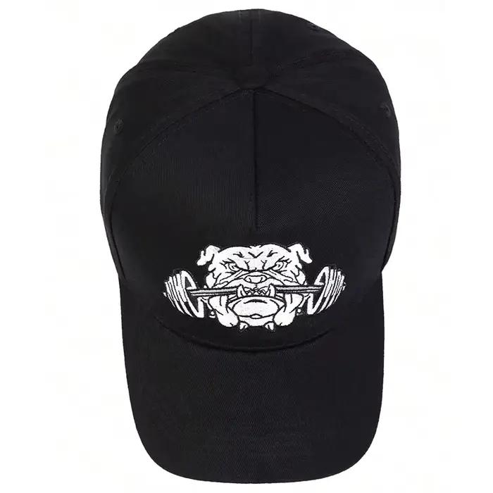 Casquette de Baseball unisexe avec haltères bouledogue brodés