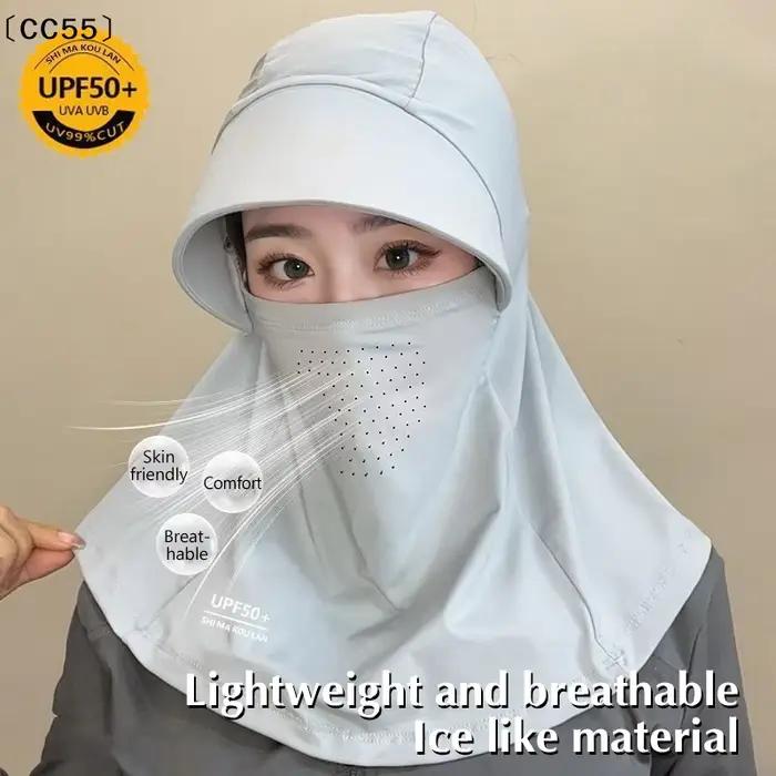 Écharpe de protection solaire pour femmes en polyester protégeant le visage et le cou pour les quatre saisons et les activités extérieures