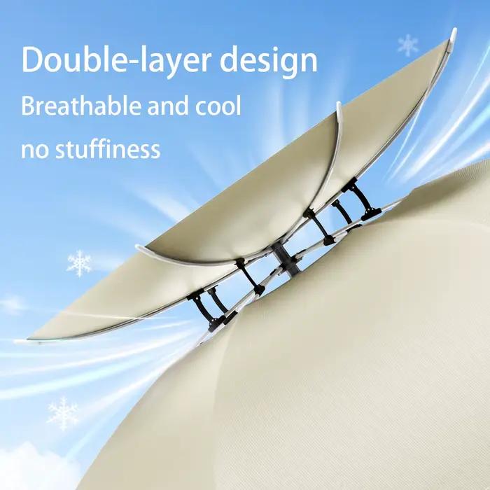 Chapeau parapluie respirant pour femmes, protection solaire mains libres, polyester solide, bleu ciel, gris foncé, lavande, vert armée