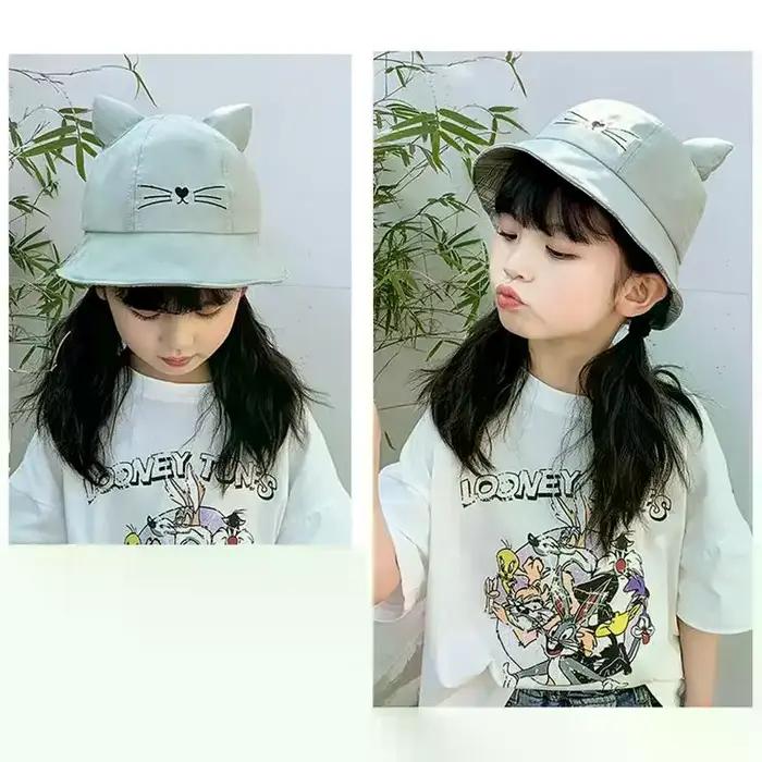 Chapeau de soleil pour enfants motif chat mignon