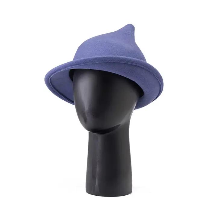 Chapeau de sorcière pointu 100% laine à la mode