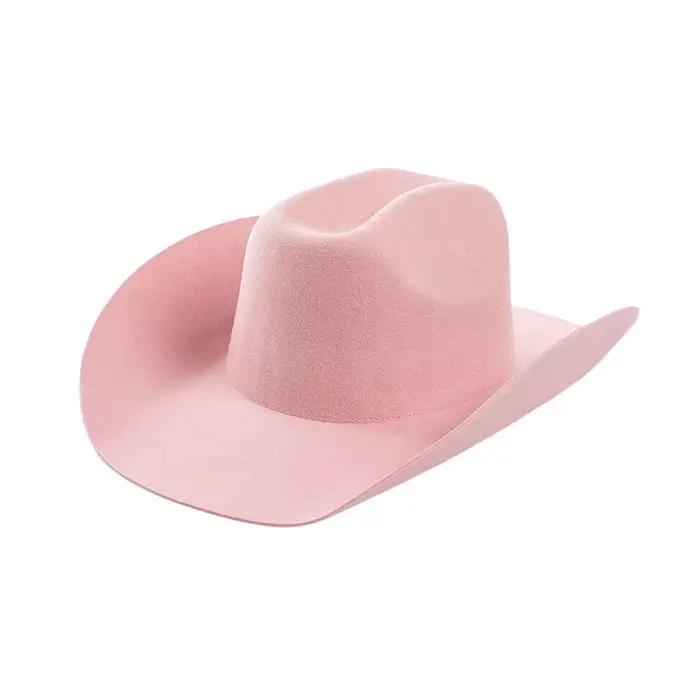 Chapeau en denim de feutre de laine à la mode et décontracté avec bords surélevés