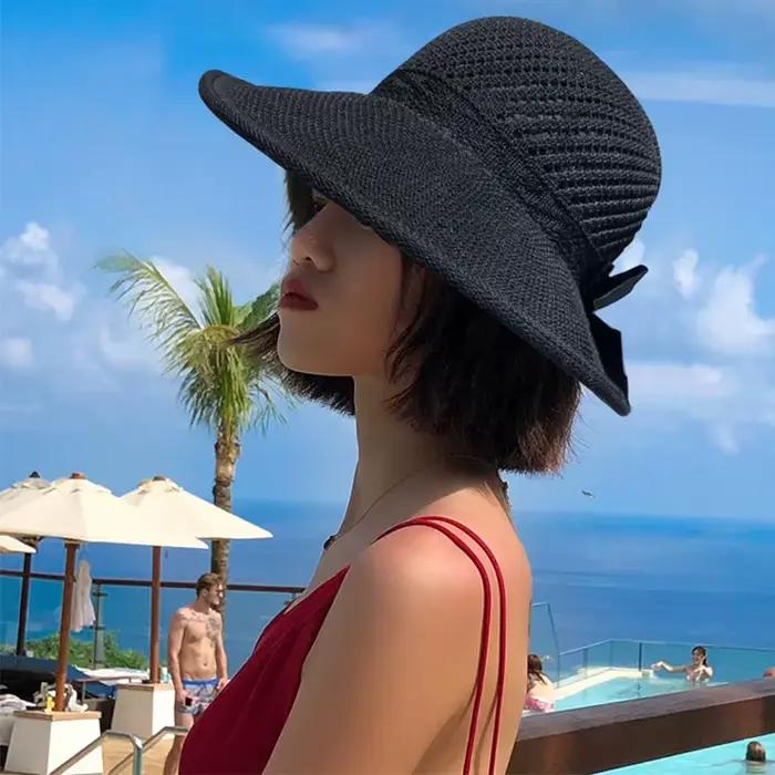 Chapeau de paille pliable pour femmes