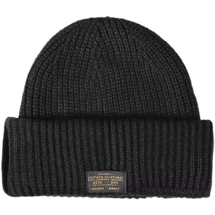 Bonnet cagoules Vintage noir chaud laine chapeaux hommes couvre-chef tricoté chapeau masque froid