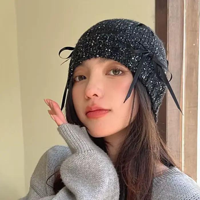 Doux nœud papillon bonnets chapeau noir