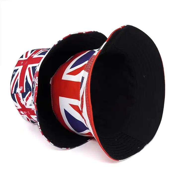 Bocca – chapeau seau Double face imprimé drapeau britannique