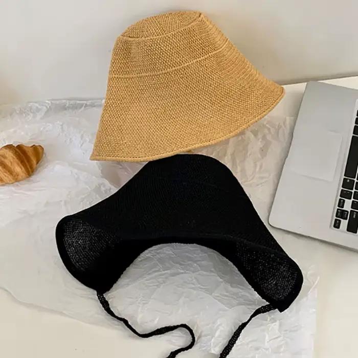 Bonnets de paille en lin pour femmes