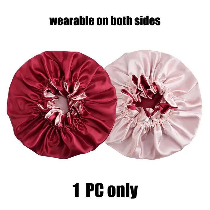 Bonnet réversible en dentelle double couche pour femmes et hommes protection cheveux bouclés motifs fleurs quatre saisons décontracté confort nocturne