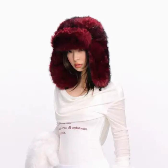 Chapeau Ushanka en Fausse Fourrure Moelleuse Chaud Hiver Style Décontracté ELégant Pour Femmes Occasions Spéciales