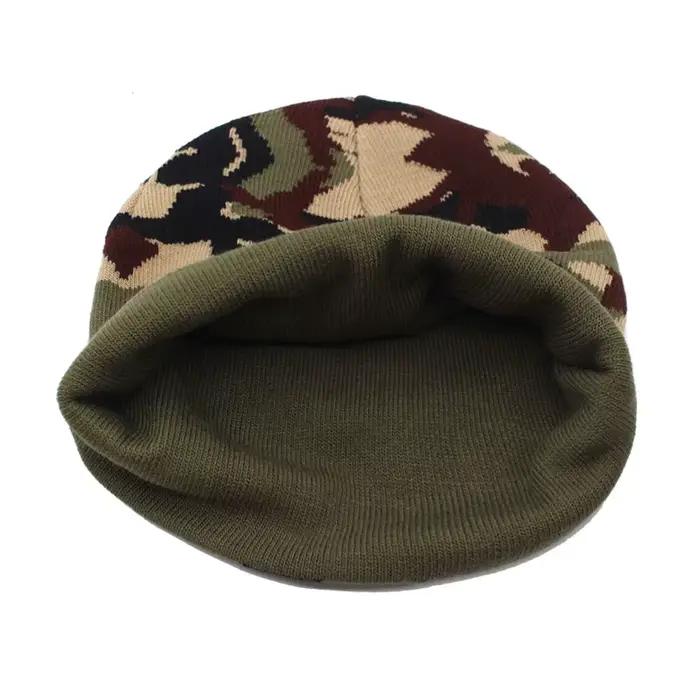 Camouflage tricoté chapeau hommes Beanie femmes chapeaux d'hiver