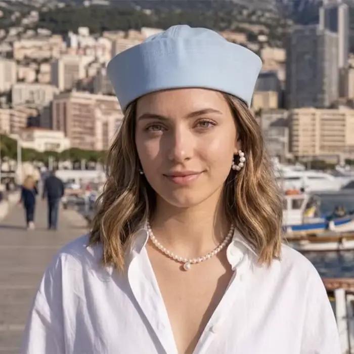 Chapeau marin rayé style coréen béret octogonal doux et mignon casquette légère à visière rabattable accessoire streetwear et cosplay pour femmes toutes saisons voyage