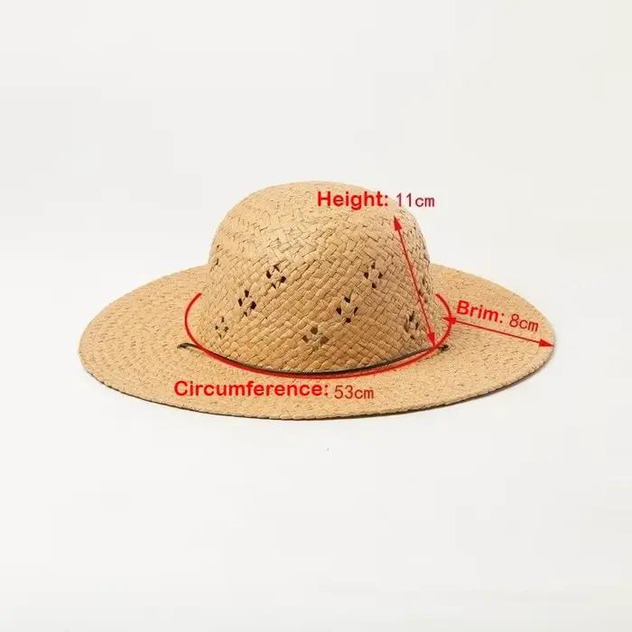 Chapeau de paille tricoté à la main avec un design ajouré pour les parents et les enfants – un incontournable pour les familles pour la protection solaire