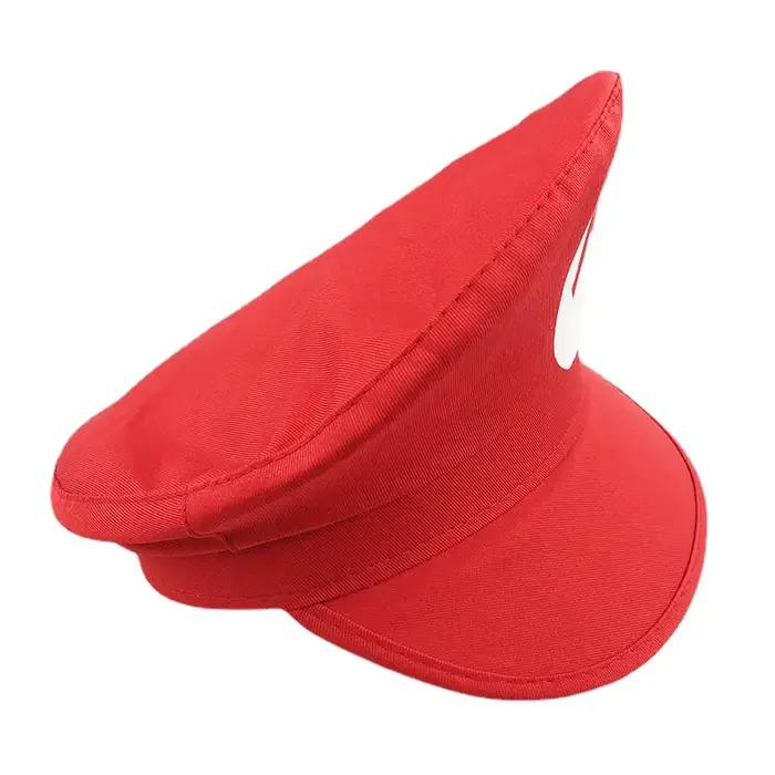 Chapeau de cosplay d'Halloween avec moustache pour enfants et adultes, chapeau de baseball uni sexe, polyester tricoté, blanc rouge noir vert pour fêtes costumées anime cosplay
