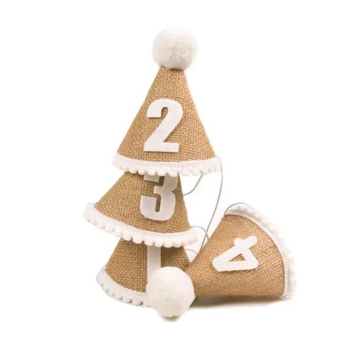 Chapeau en Toile de Jute pour Premier Anniversaire de Bébé Garçon et Fille