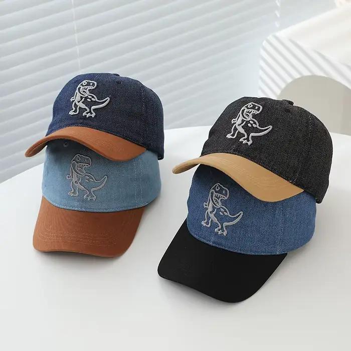 Chapeaux de baseball Little Maven dinosaures brodés coton ajustable pour enfants 4-6 ans activités estivales occassions spéciales
