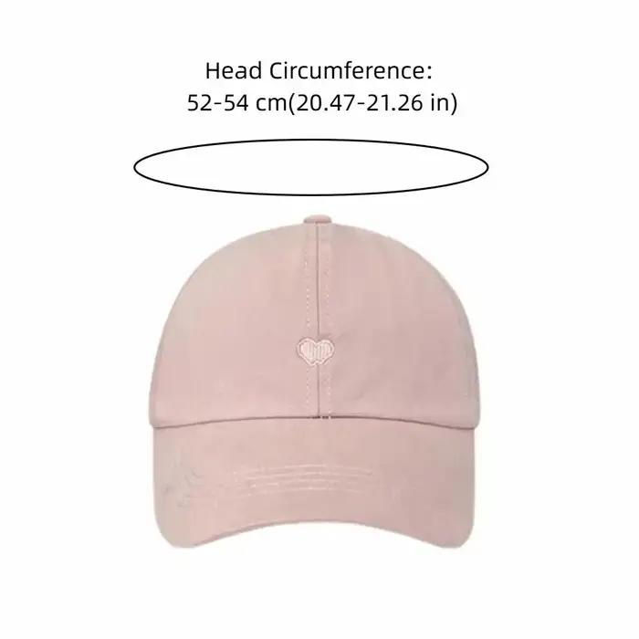 Casquette de baseball brodée en forme de cœur pour filles