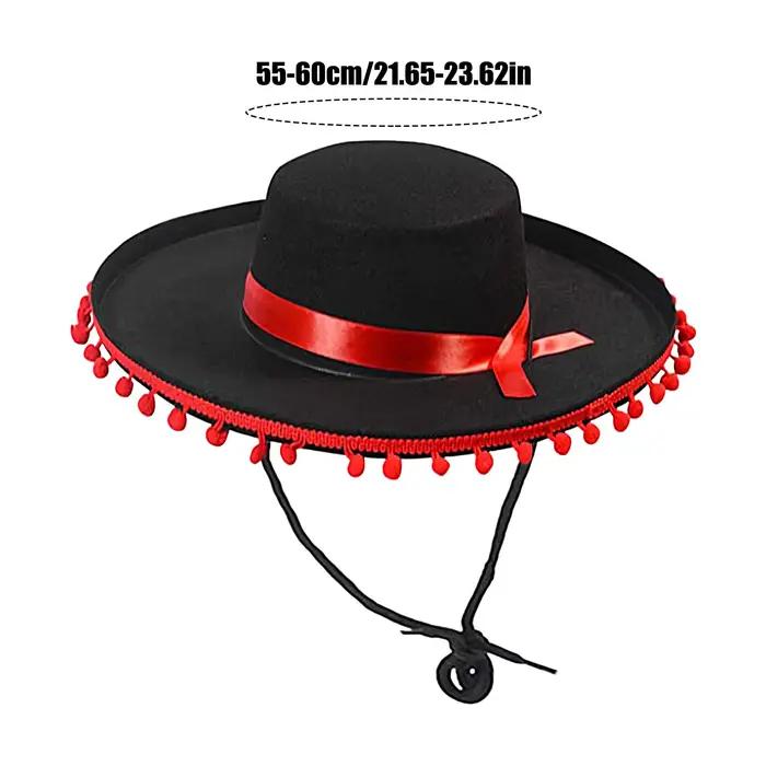 Chapeaux Sombrero Mexicains Fuzz Ball pour Spectacles Scéniques