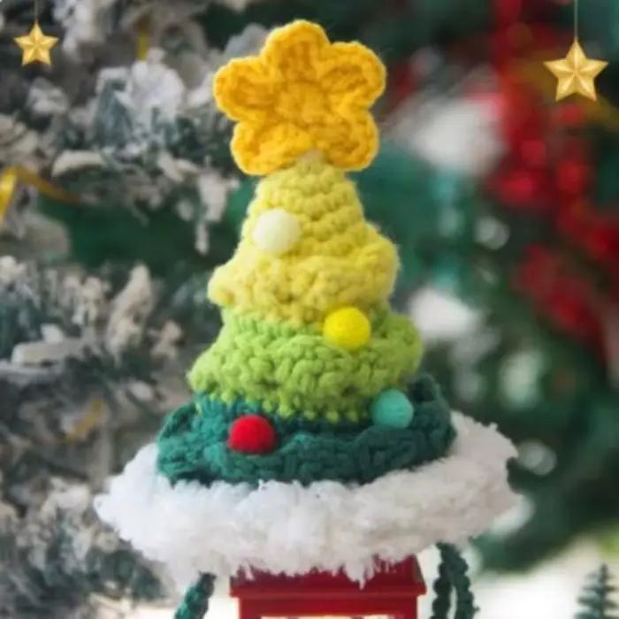 Chapeau de noël tricoté en laine pour animaux de compagnie