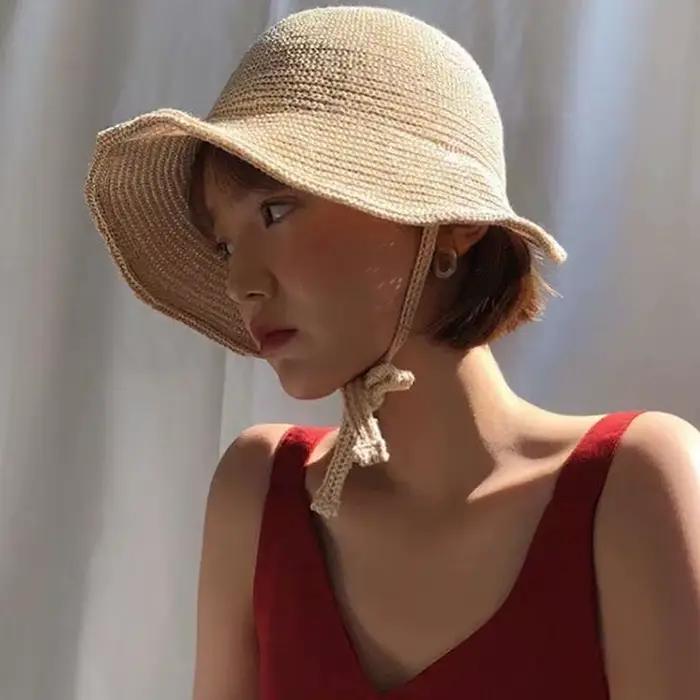 Bonnets de régence en paille de lin pour femmes