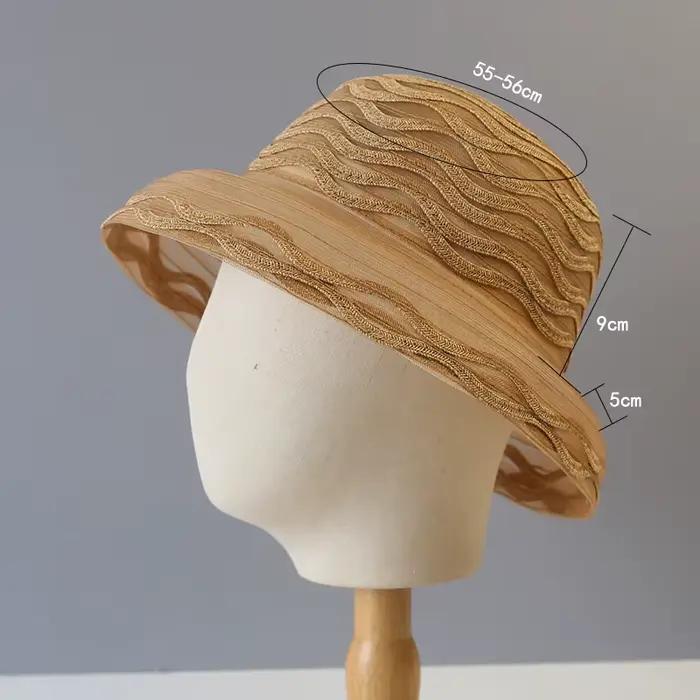 Chapeau de soleil élégant à large bord en dentelle pour femme