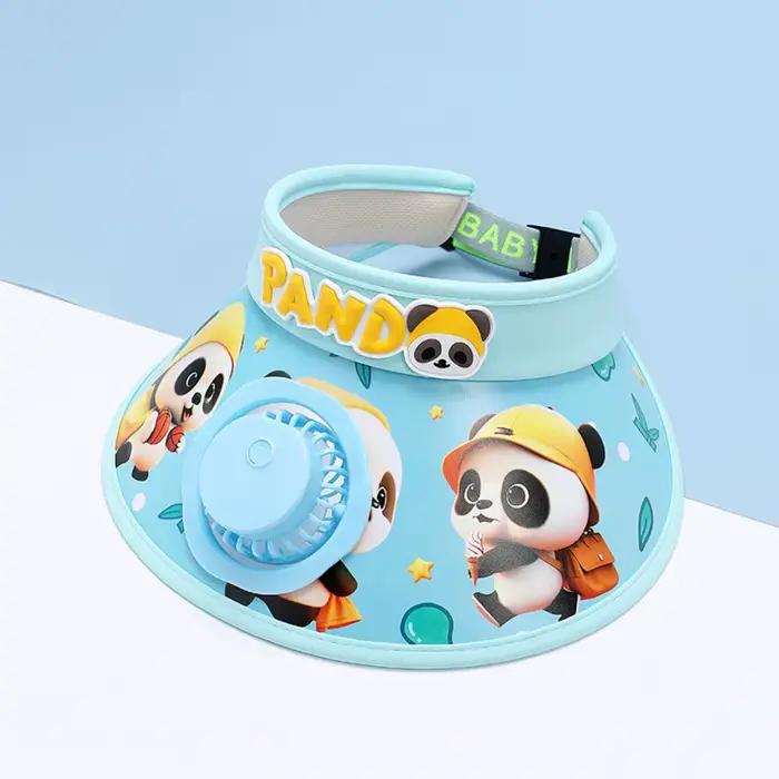 Chapeau de soleil à motifs d'animaux avec ventilateur électrique