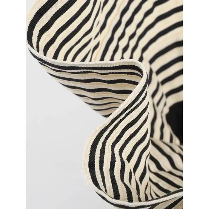 Chapeaux de pêcheur de soleil à rayures beige et blanches pour femmes, protection UV, large bord, voyage en plein air, pare-soleil, casquettes de bassin