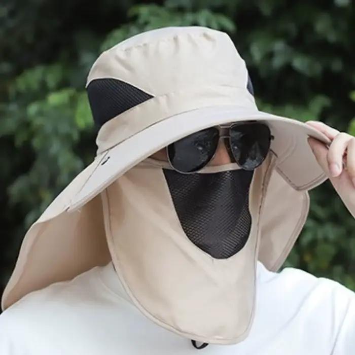 Nouvelle casquette de soleil à large bord avec rabat de cou pour hommes et femmes