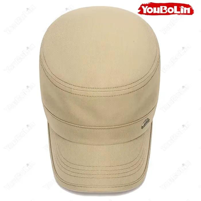 Casquette militaire à calotte plate pour homme pour les journées à la plage – Chapeau léger de protection solaire pour