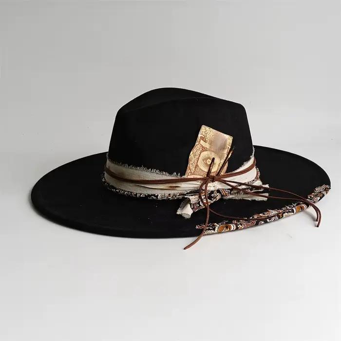 Chapeaux Fedora en daim bloquant les couleurs pour femmes et hommes