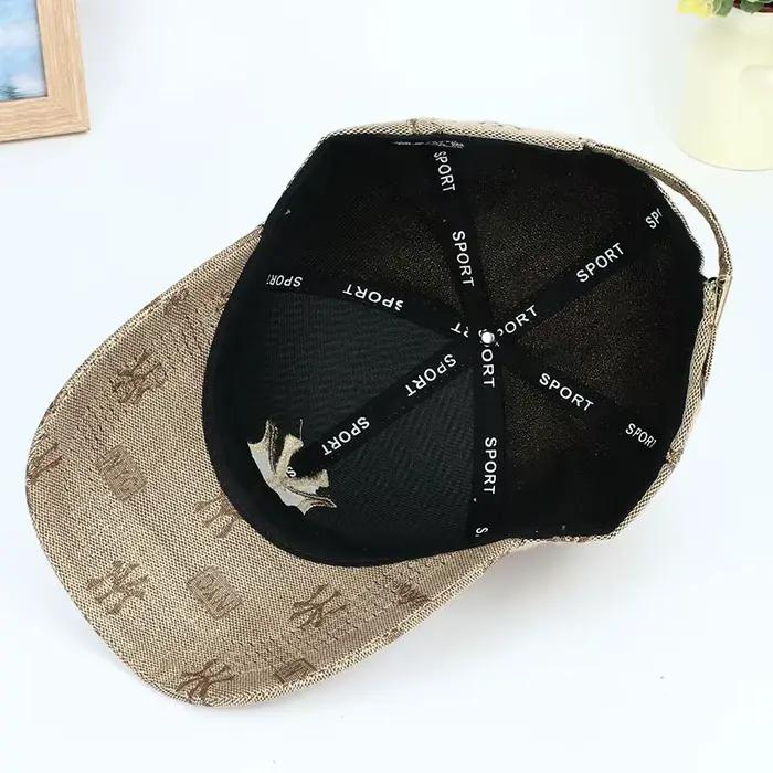 Casquette de baseball Snapback Chapeau de soleil Casquette de sport Casquette à lettres NY Casquette ajustée Hip Hop Printemps Automne pour Hommes et Femmes Polyester Protection Solaire