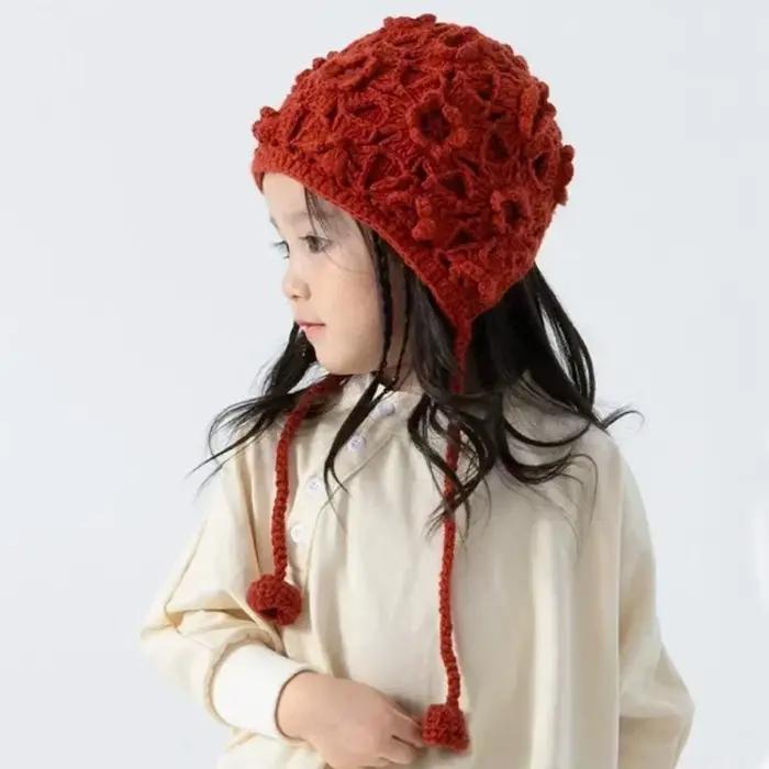 Chapeau tricoté respirant fait à la main pour enfants