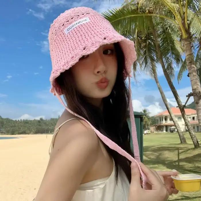 Chapeau de soleil au crochet avec protection UV pour femmes