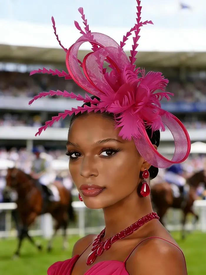 Chapeau fascinateur en plumes noires pour femmes