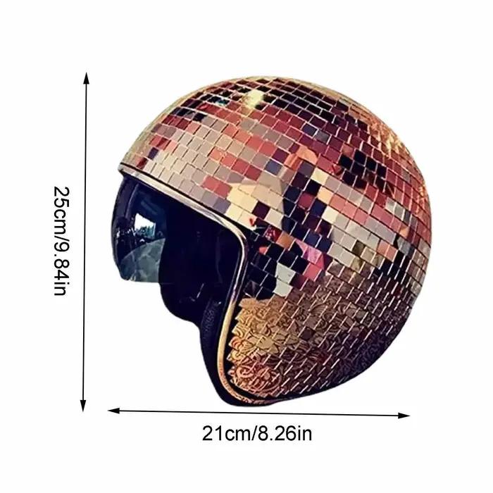 Casque boule disco avec miroirs scintillants en verre