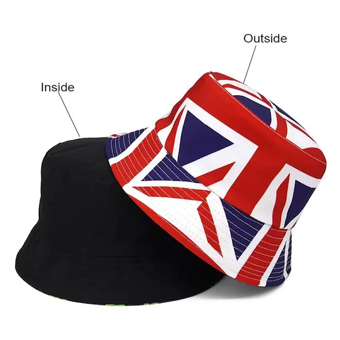 Bocca – chapeau seau Double face imprimé drapeau britannique