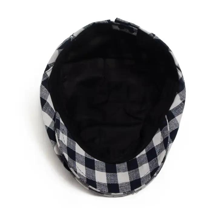 New Fashion Plaid Beret Men Women Vintage Visor Flat Cap Spring Autumn Newsboy Hat Casual Female Berets Boina Adjustable