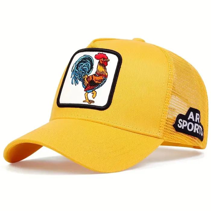 Chapeau de coq en filet brodé d'animaux