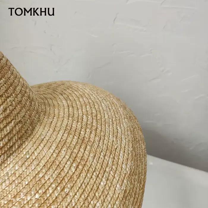 Élégant Vintage français Hepburn couleur primaire chapeau de paille femmes soleil bord de mer plage