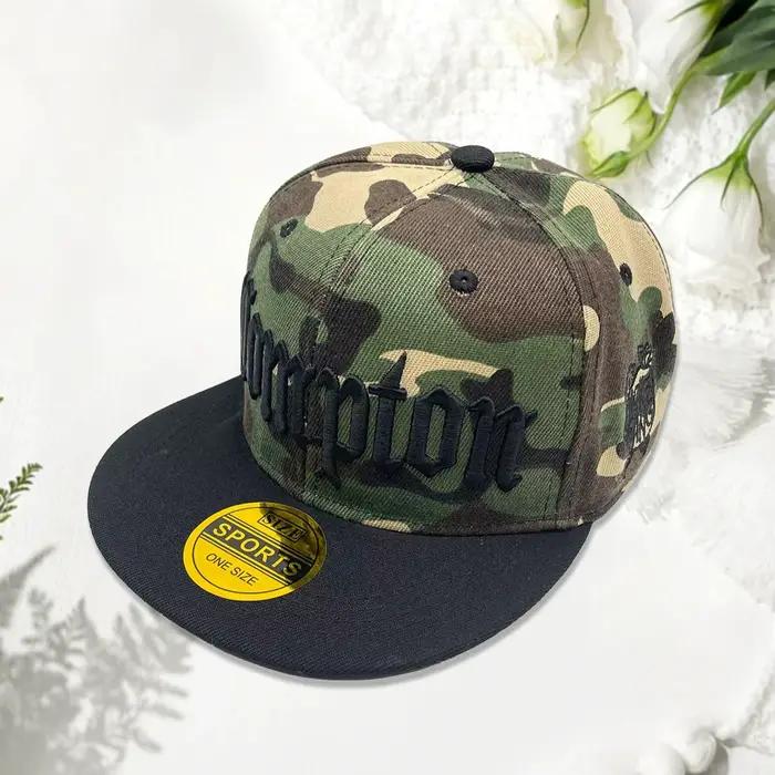 Casquette d'Opérabilité Compton Literature Casquette de Baseball à Bord Plat Hip-Hop Protection Solaire Polyester Blanc Vert Armée Noir