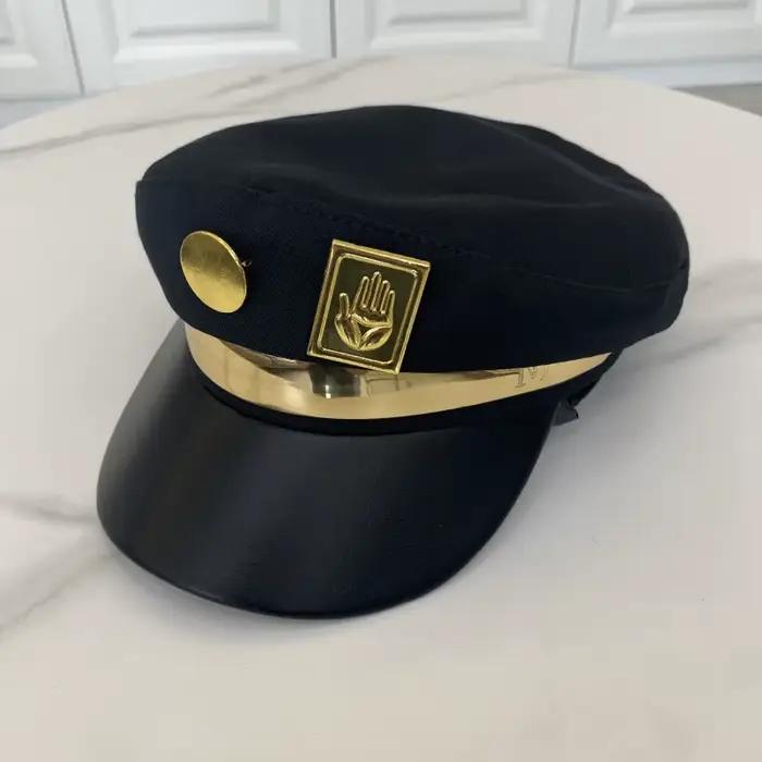 Casquette de Cosplay unisexe pour adultes Badge en métal accessoire de chapeau aventure Bizarre de JoJo Kujo Jotaro