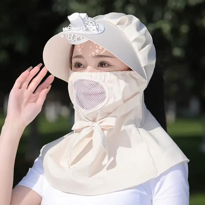 Nouveau style d'accessoires d'équitation pour femmes : Casquette rafraîchissante avec ventilateur
