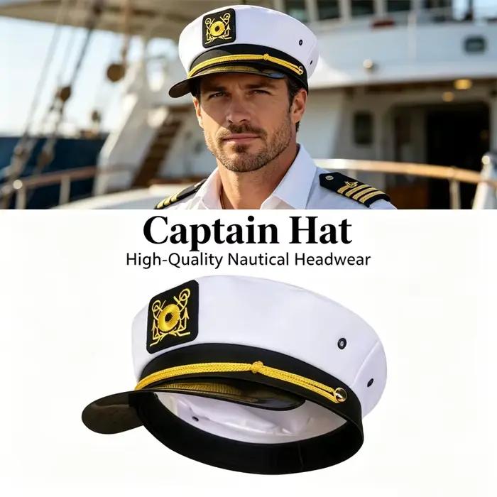 Chapeau capitaine pour fête marins, chapeau marin scène, jeu rôle, mascarades
