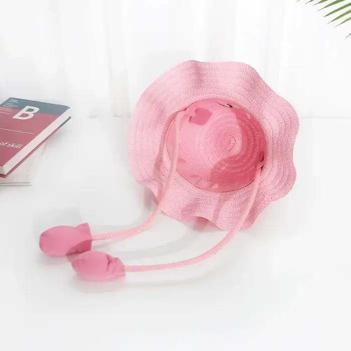 Chapeau de paille de coton pour enfants, mignon et protecteur, parfait pour les activités en plein air et les journées ensoleillées, 1 à 3 ans