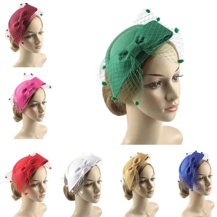 Chapeau fascinateur en maille avec nœud Vintage