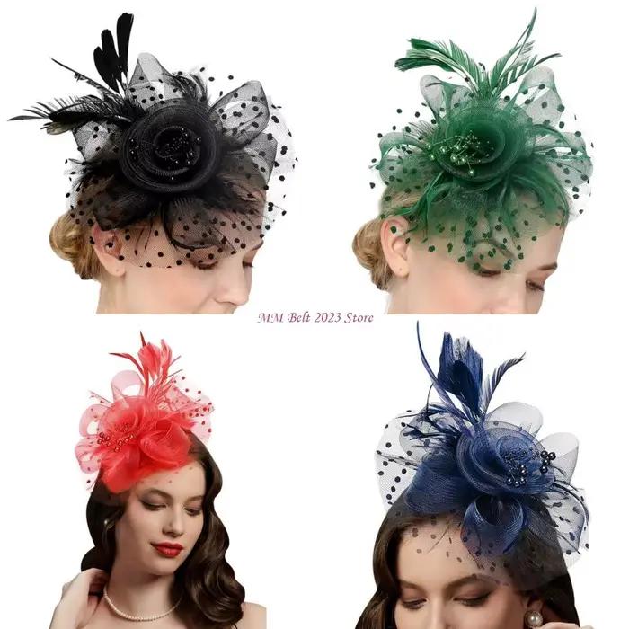 49ME – chapeau fascinateur luxueux en plumes fleurs