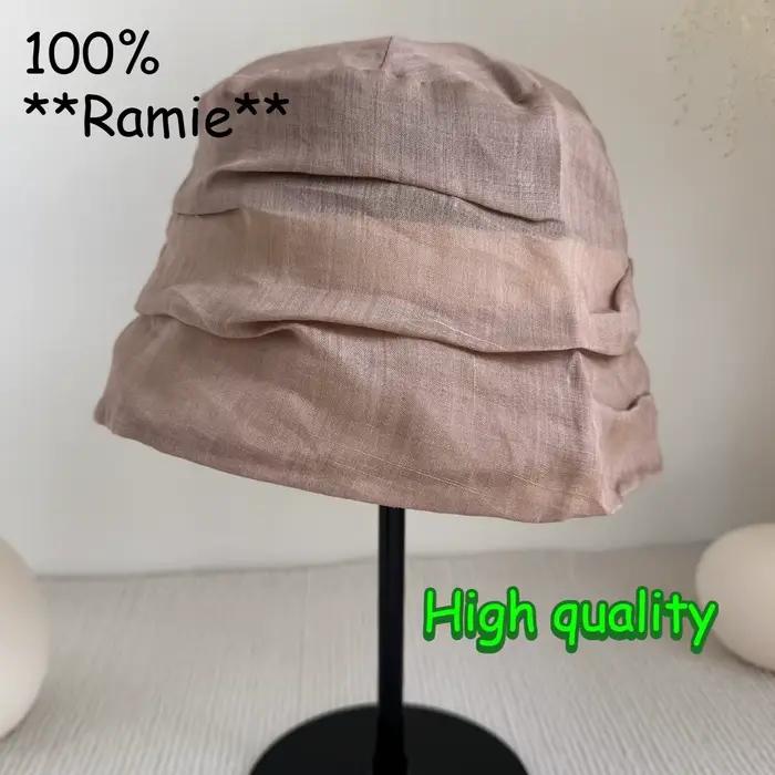 Chapeau Bob 100% Ramie Japonais Vintage Froissé pour Femme